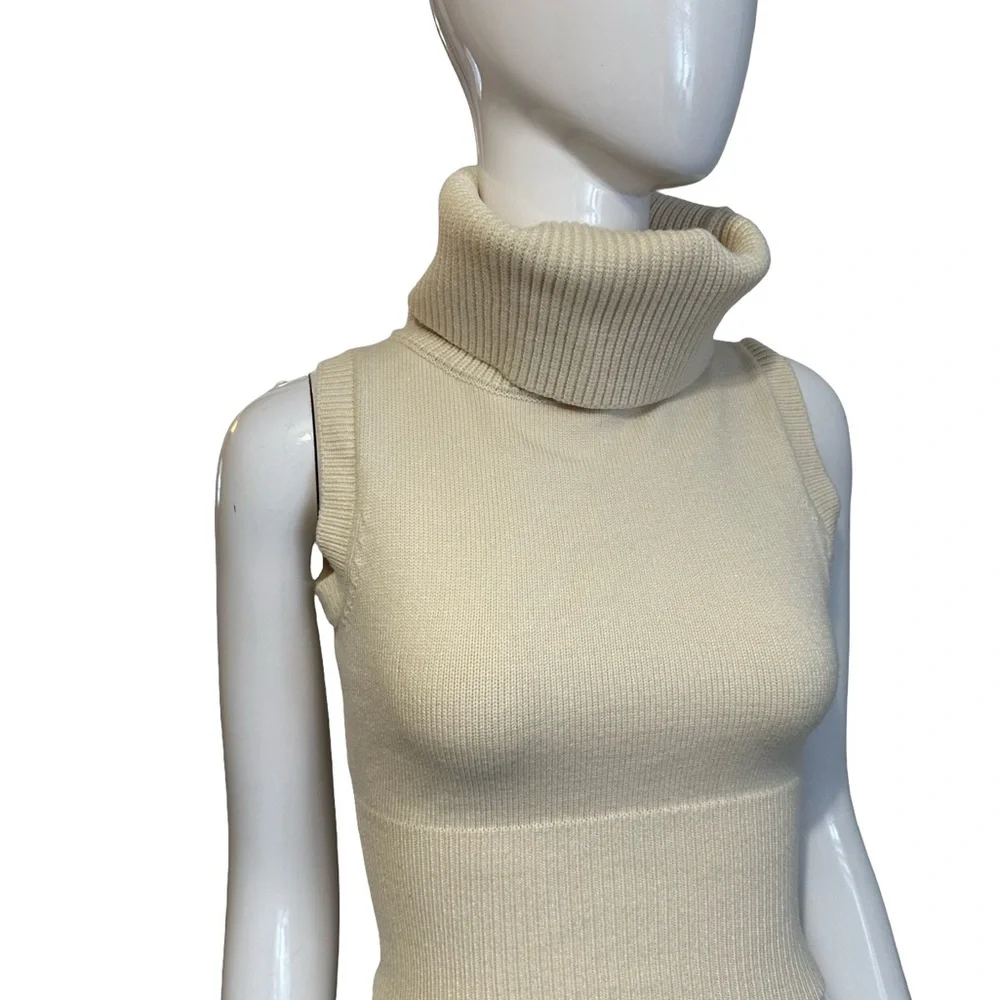 Zara Cream Sleeveless Turtleneck Top - Picture 5 of 6